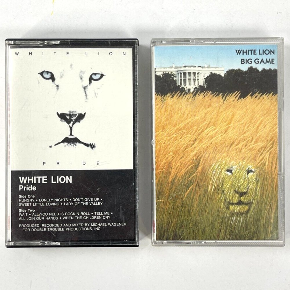 White Lion 2 Cassette Tape Bundle Big Game 1989 Pride 1987 Wait Hair Metal '80s